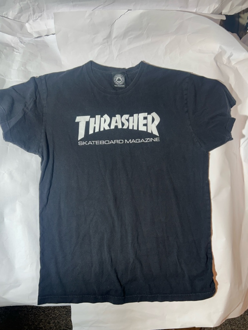 Thrasher Skateboard Magazine Black Short-Sleeve Classic Logo Tee